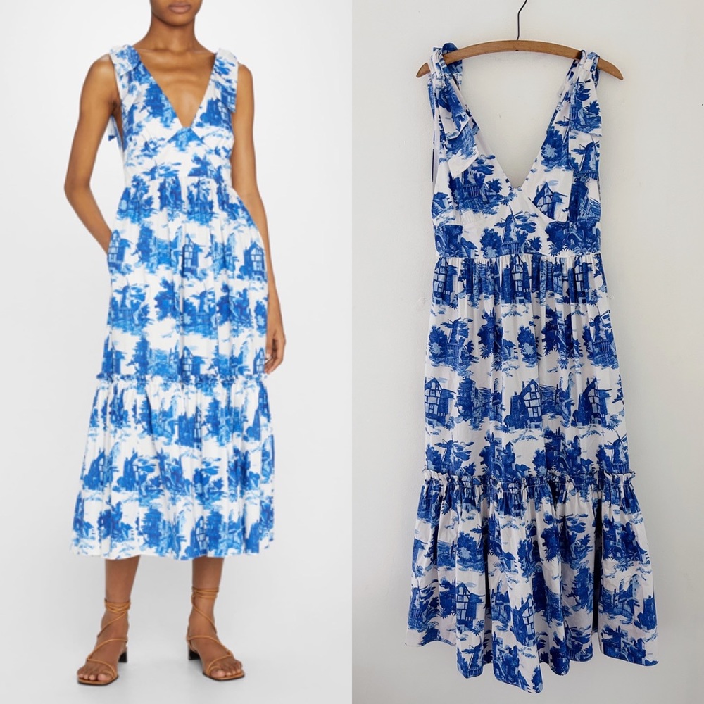 Cara Cara Natasha dress in Venetian Story Blue Sz 6